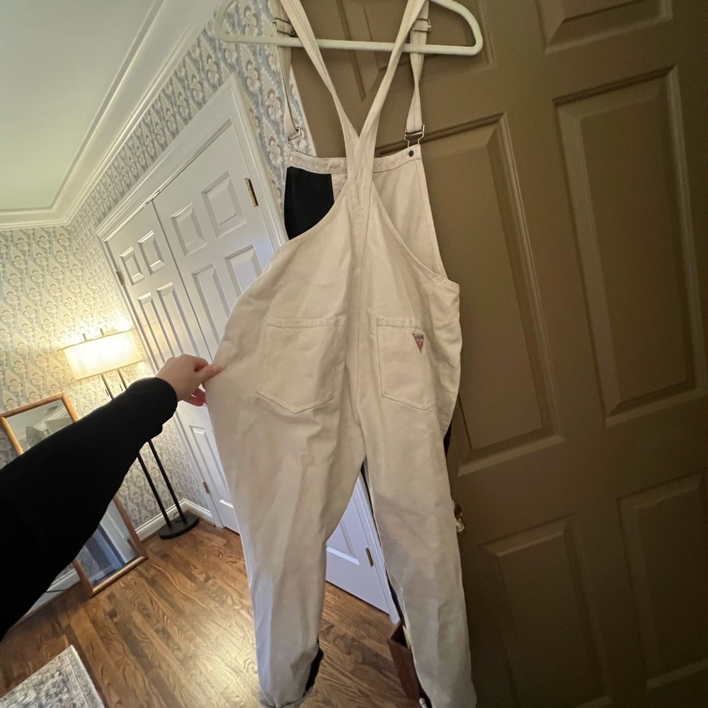 black & white overalls